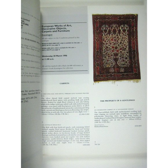 Christie's Catalog 1996 European Art Decorative Objects Carpets Furniture 7156 - Picture 6 of 8